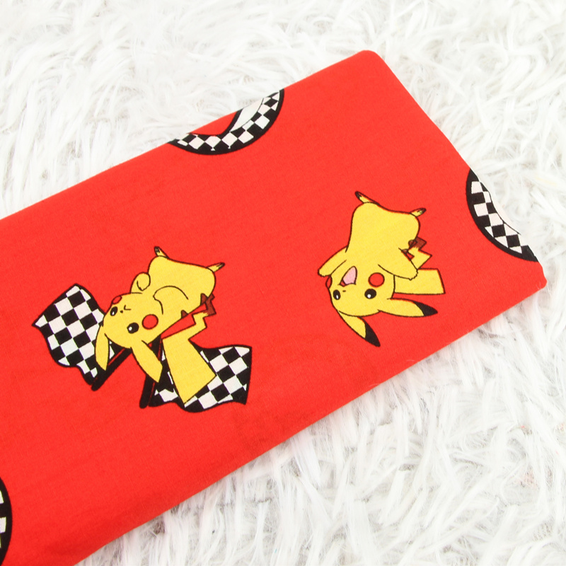 Textile And Sewing Materials - Tissu Pokemon Pocket Monster rouge fin