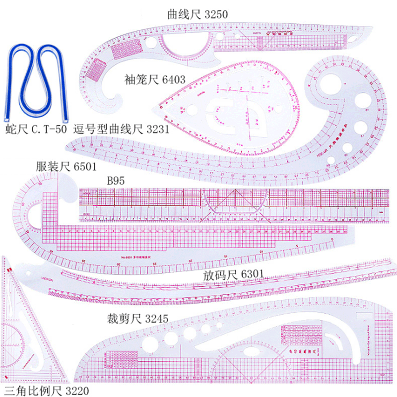 Textile Sewing Patterns - Kit de règles de mesure pour