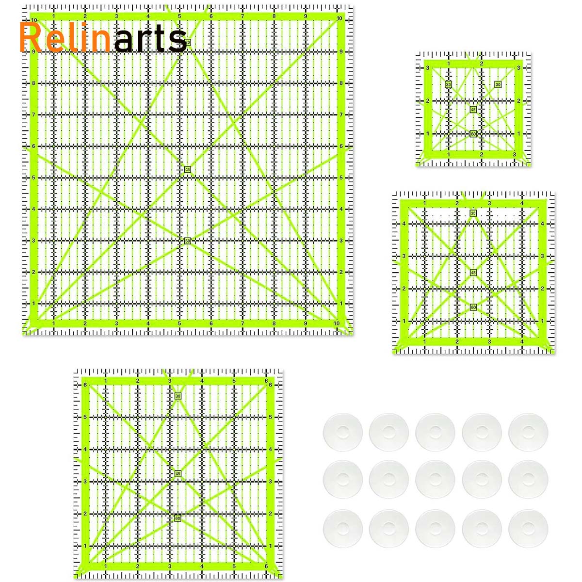 Quilting Ruler Square - Ensemble de 4 règles carrées en