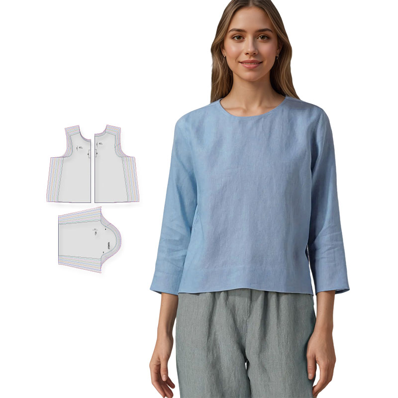 Textile Sewing Patterns - Motifs de couture pour chemisier en