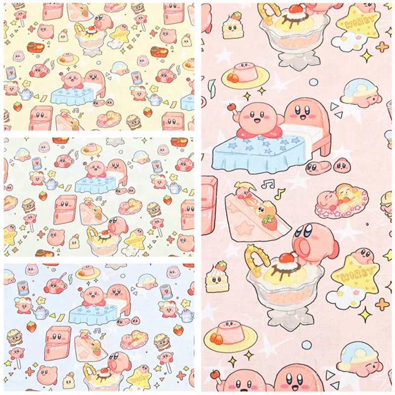 Textile And Sewing Materials - Dessin animé Kirby 100 coton Tissu