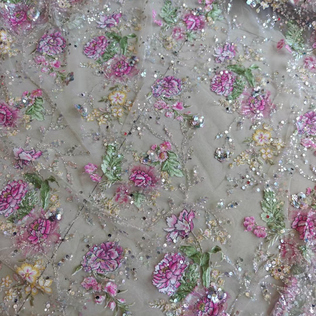 Tissu en dentelle perlée de lu - Sewing Textiles avis et prix
