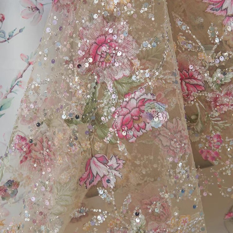 Tissu en dentelle perlée de lu - Sewing Textiles avis et prix